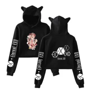 exo crop top hoodies
