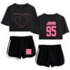 bts crop top and shorts