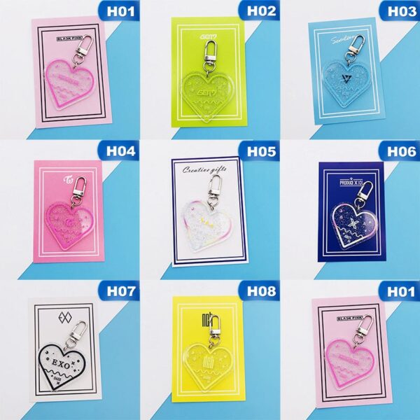 kpop heart shaped keychains