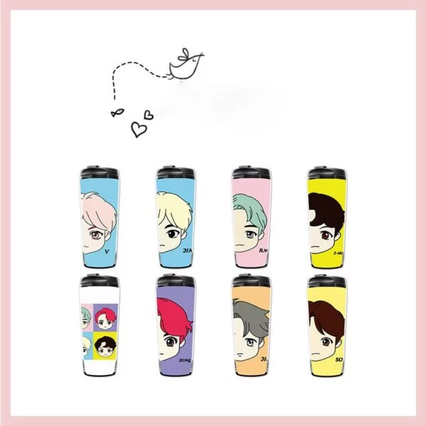 BTS tea coffee bottles