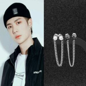 kpop idol crystal stud earrings