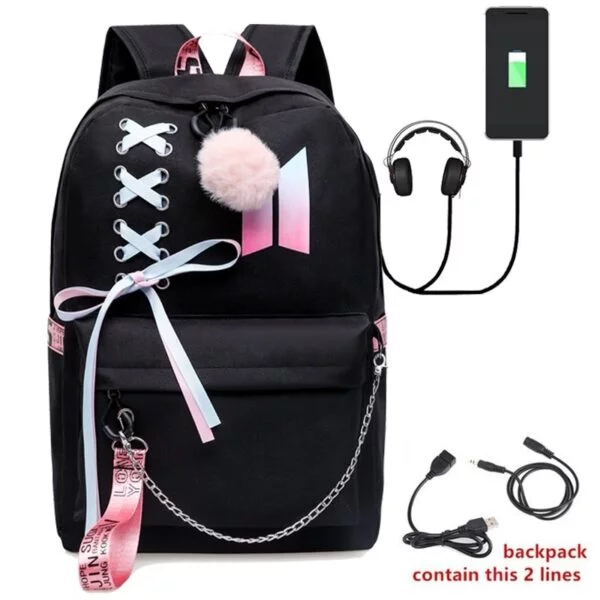 BTS USB Charge Backpacks